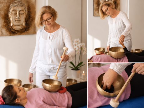 Meike Kämmerer u. Kristina Eiffert: Klangschalen Massage, verschiedene Techiken